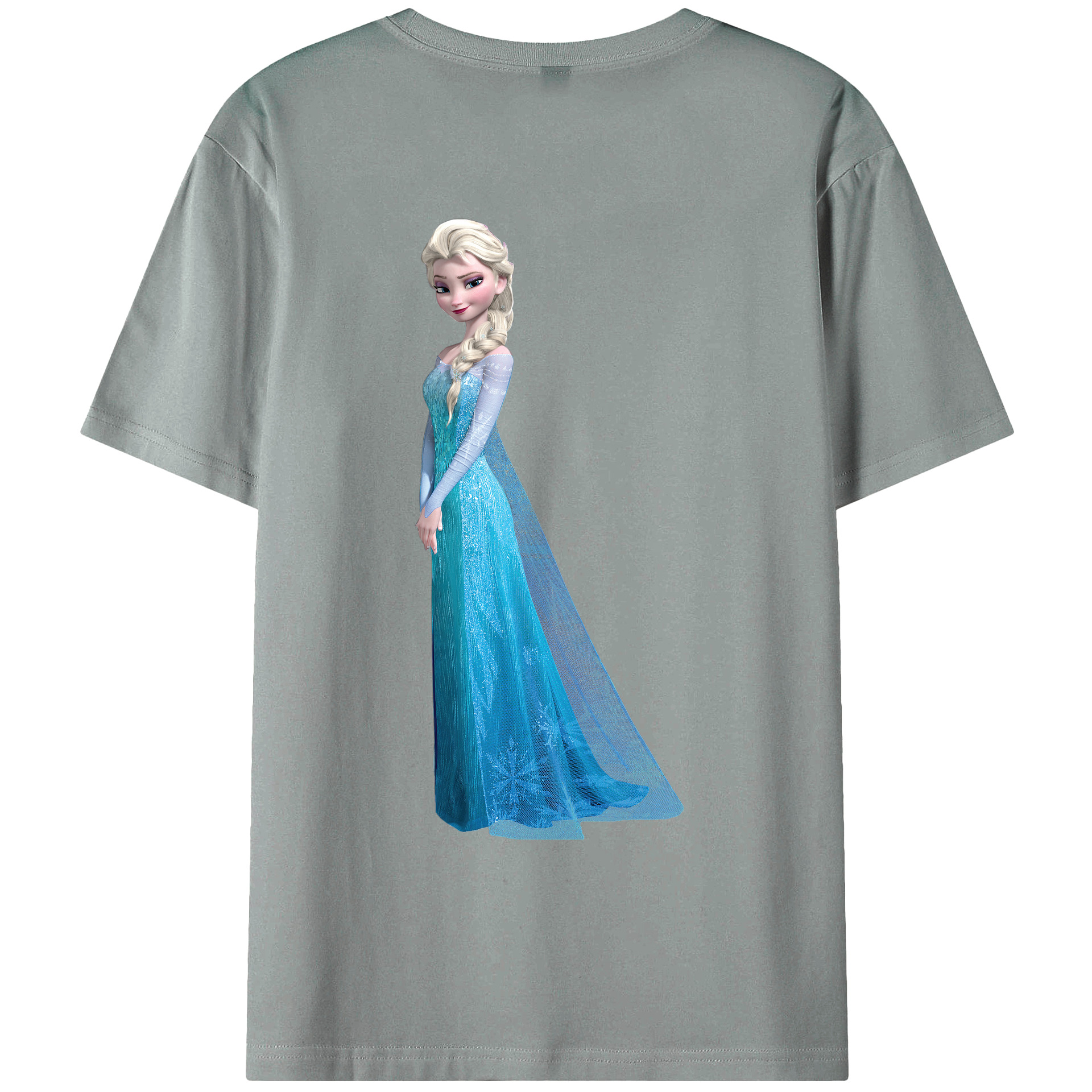 （画像用） アナと雪の女王 アンナ エルサ Frozen Anna Elsa 綿100％ メンズ半袖Tシャツ（バックプリント） 通気性
